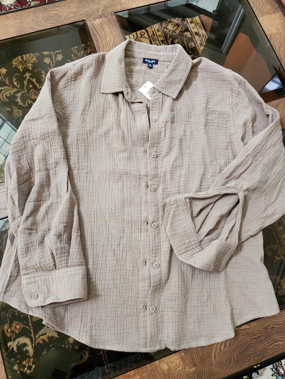 Splendid branded crinkle cotton top, size M